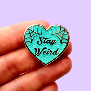 Jubly Umph Lapel Pin • Stay Weird Green Sparkly