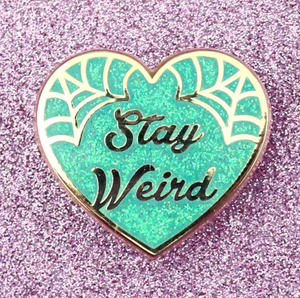 Jubly Umph Lapel Pin • Stay Weird Green Sparkly