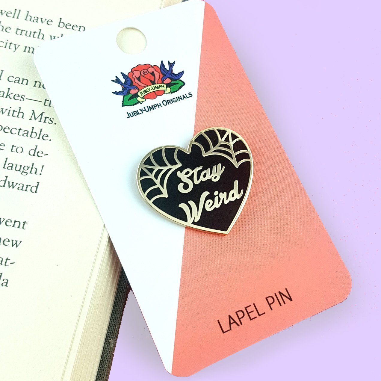 Lapel Pin • Stay Weird Black Heart