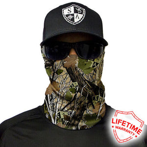 Face Shield/ Tubular Bandana •  Forest Camo Dreggs