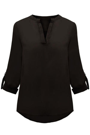 Womens V Neck Chiffon Blouse • Black