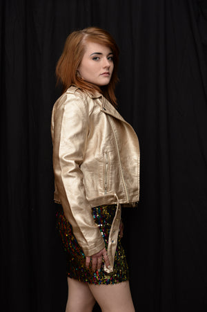 Gold Faux Leather Jacket