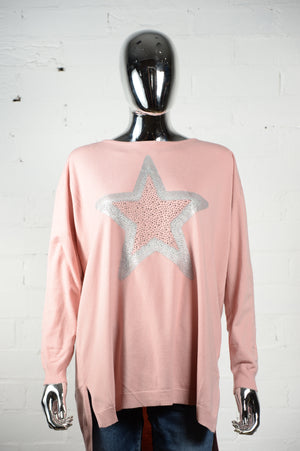 Womens Pink Jumper with Star