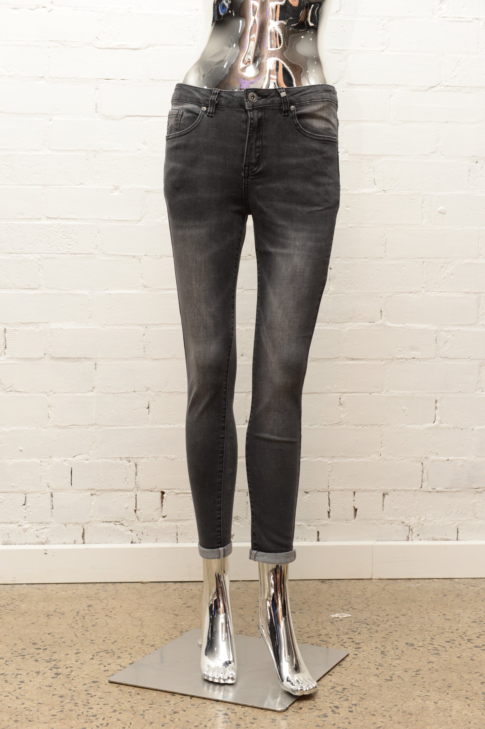 Womens Black faded Skinny Jeans