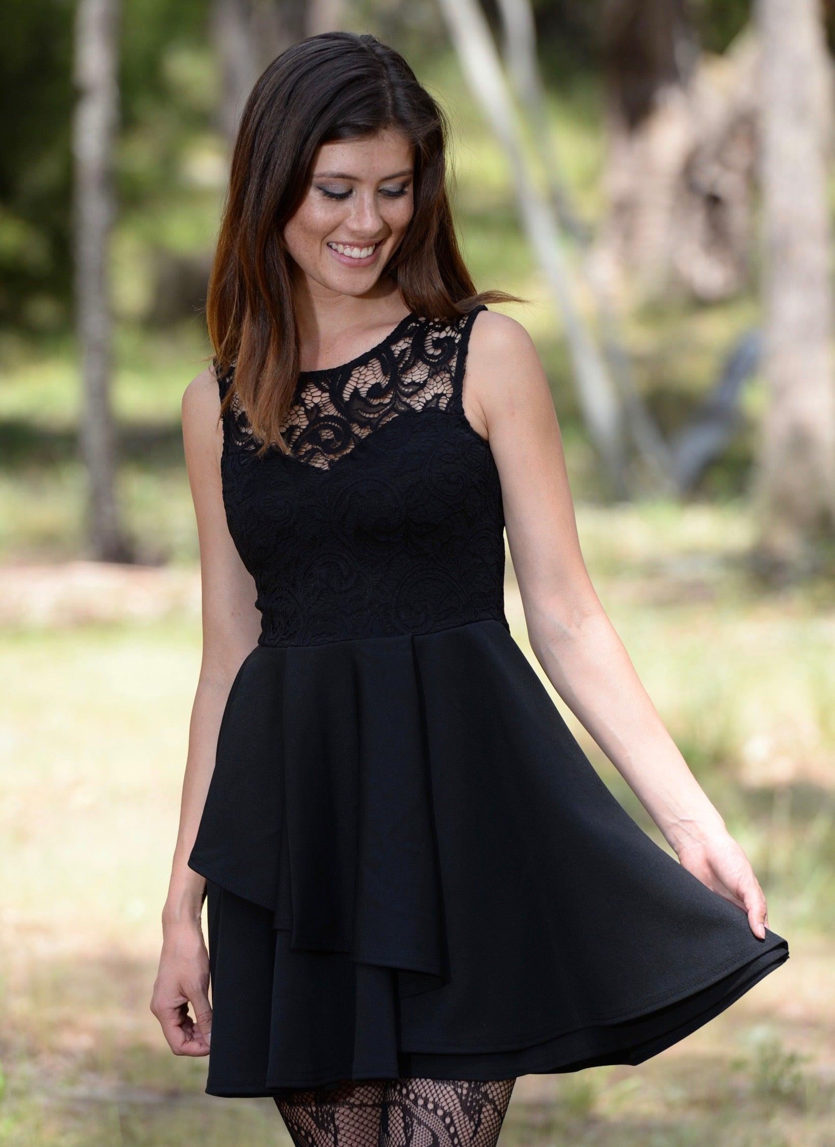 Lace Frill Skater Dress