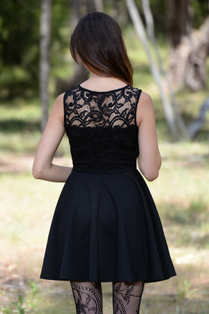 Lace Frill Skater Dress