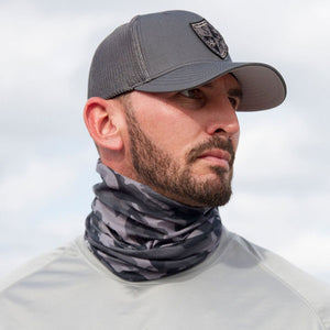 Face Shield/ Tubular Bandana •  Grey Military Camo