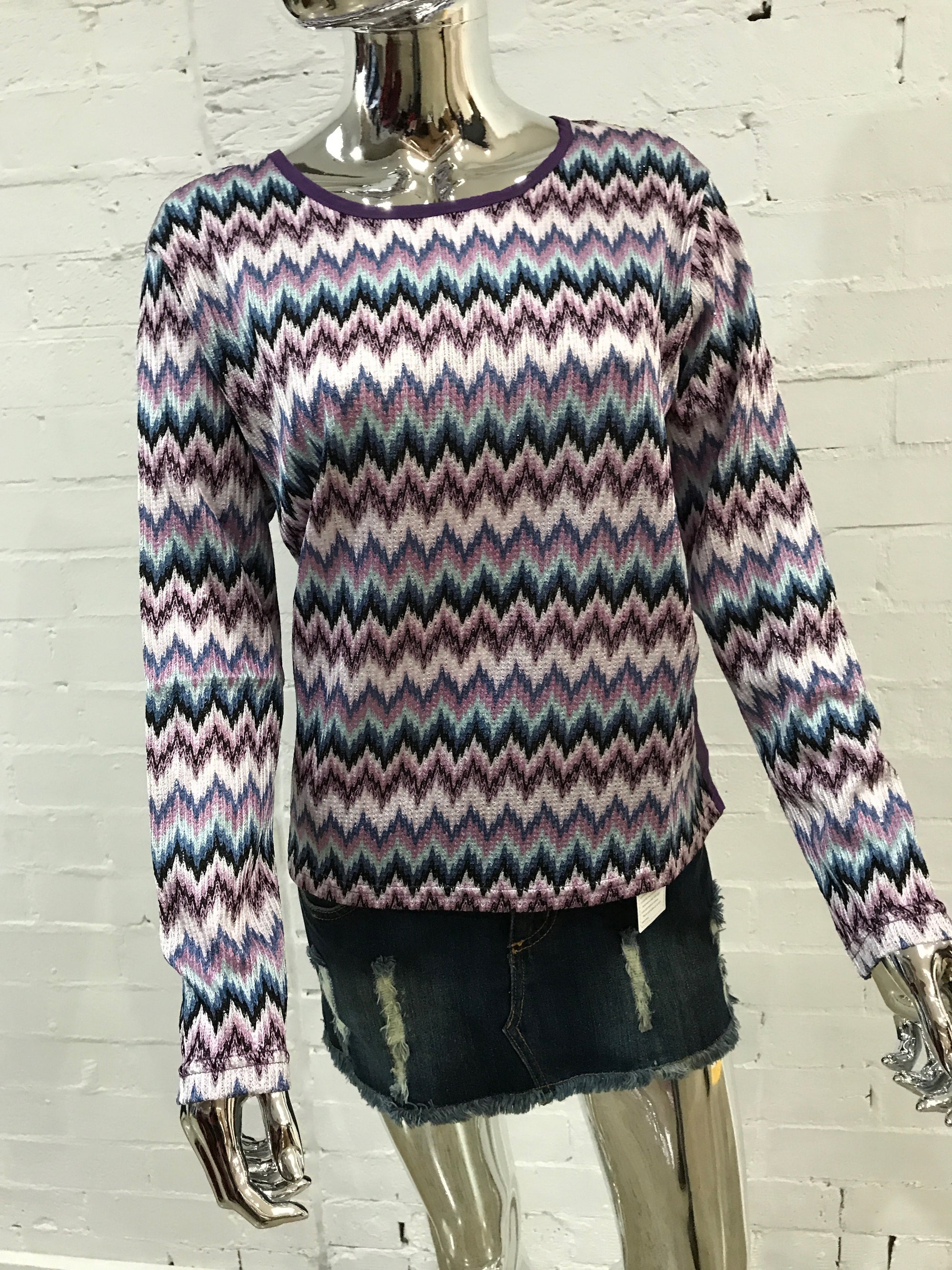 Womens Lace Zig Zag Top