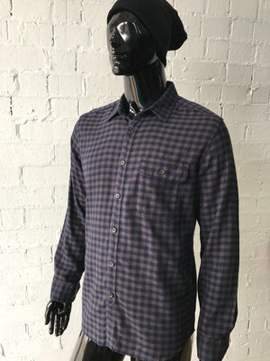 Mens Checked Shirt * Navy and Grey Check By Bass & Co.