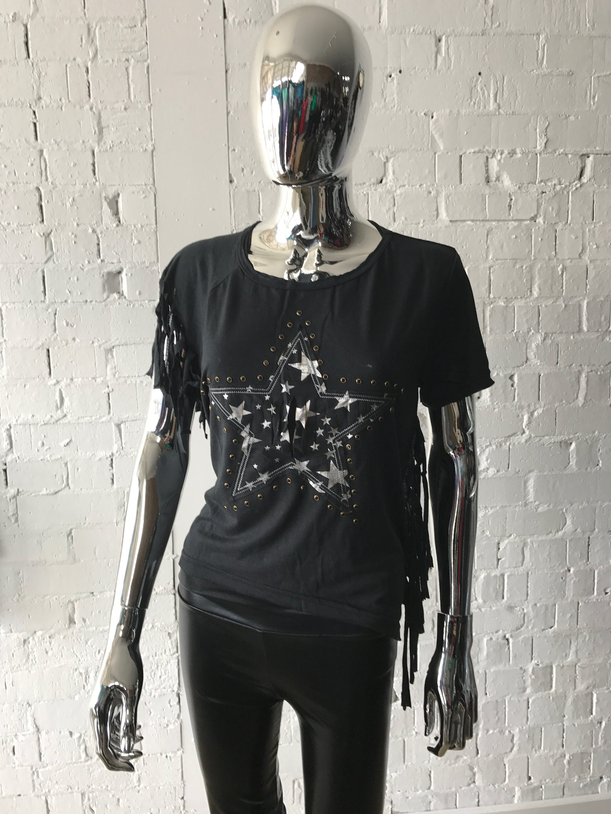 Fringed Star Tee • Black