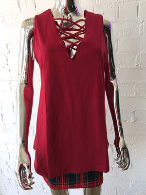 Womens Plus Size Red Tank Top