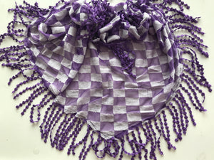 various colours Scarf Checked Pattern With Tassels checked Belt Scarf Alt finery