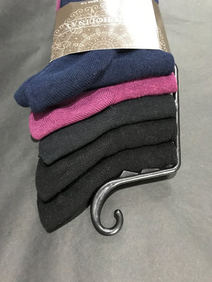 Socks • 5 Pack • Black with Mixed Coloured Crewe