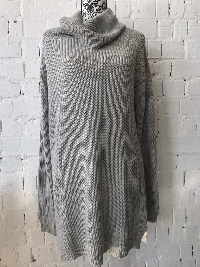 Grey cowl deals neck jumper