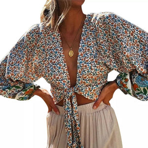 Womens Boho Wrap Top