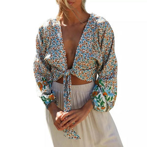 Womens Boho Wrap Top