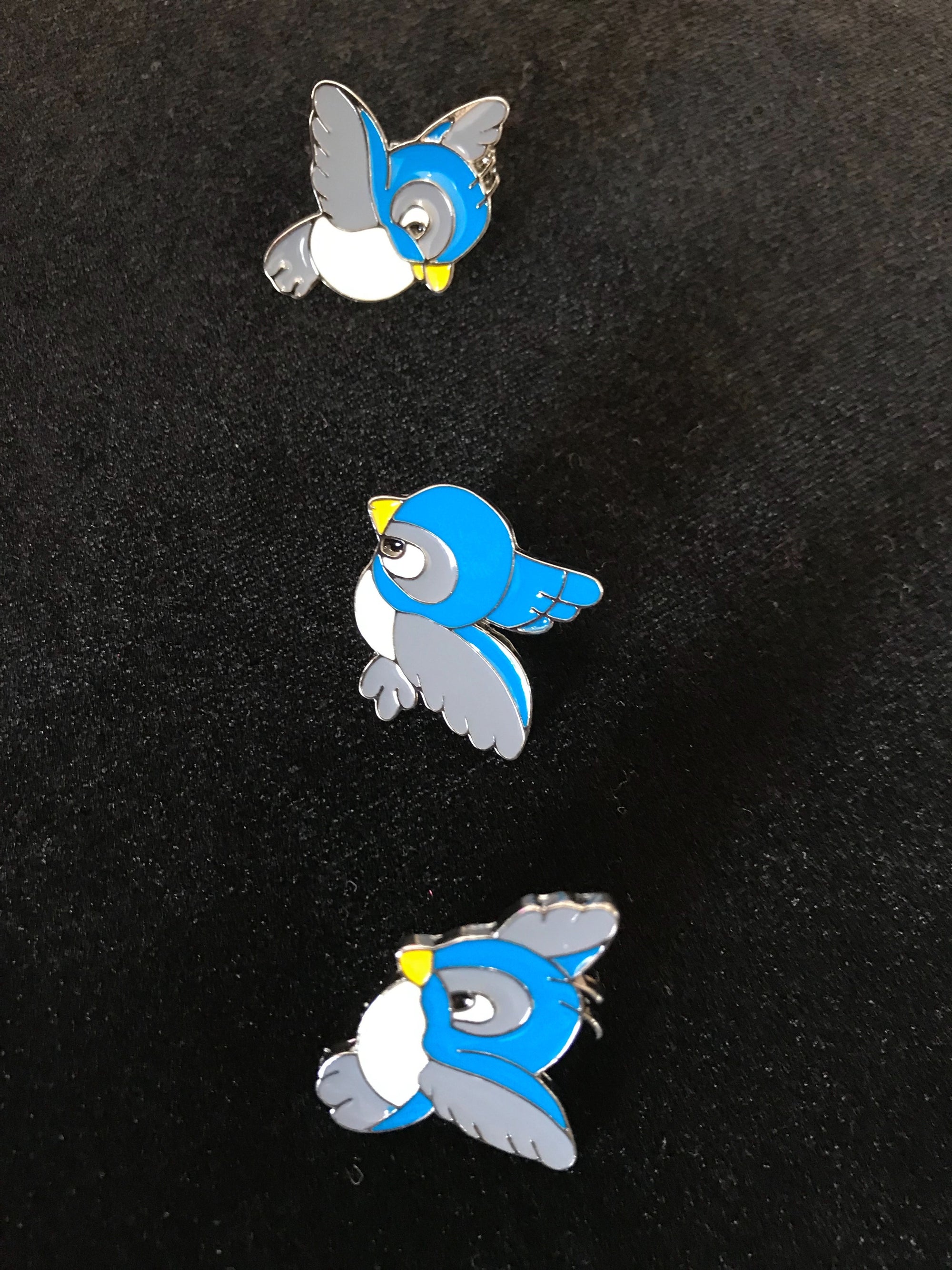 Lapel Pin Set • Blue Birds • By Alt Finery