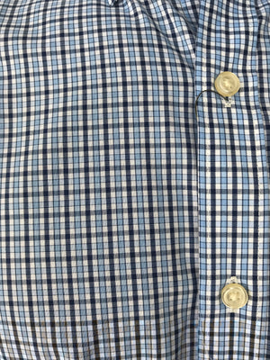 Mens Shirt • Blue, white and Black Plaid • By Van Heusen