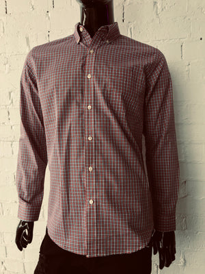 Mens Shirt • Red, White and Black Plaid • By Van Heusen