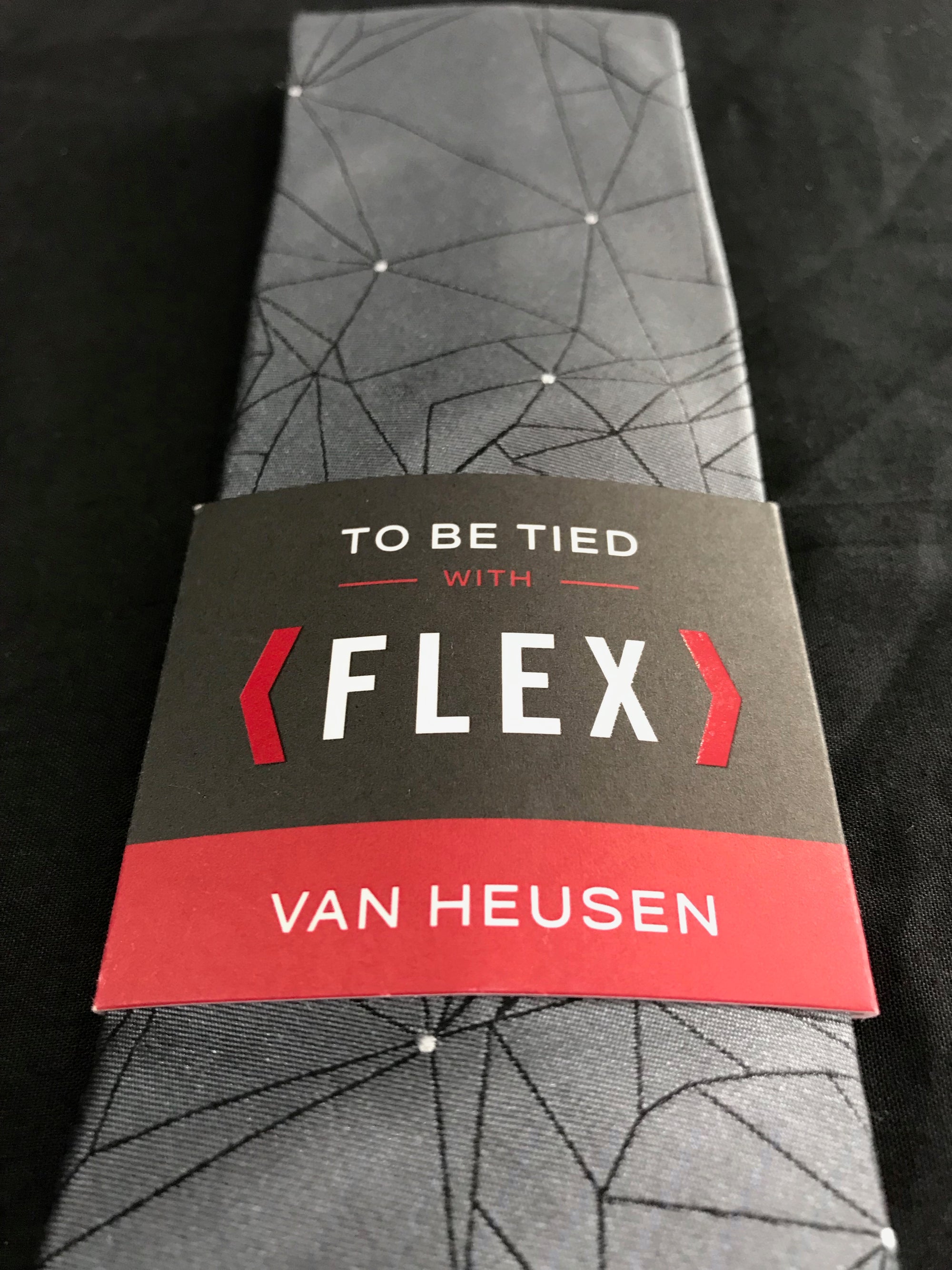 Mens Tie • Silver Grey with Linear Pattern By Van Heusen