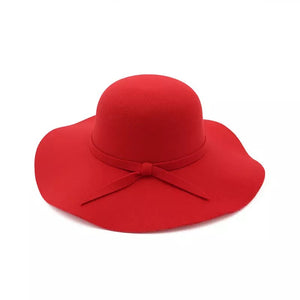 Womens 70s Style Felt Brimmed Hat