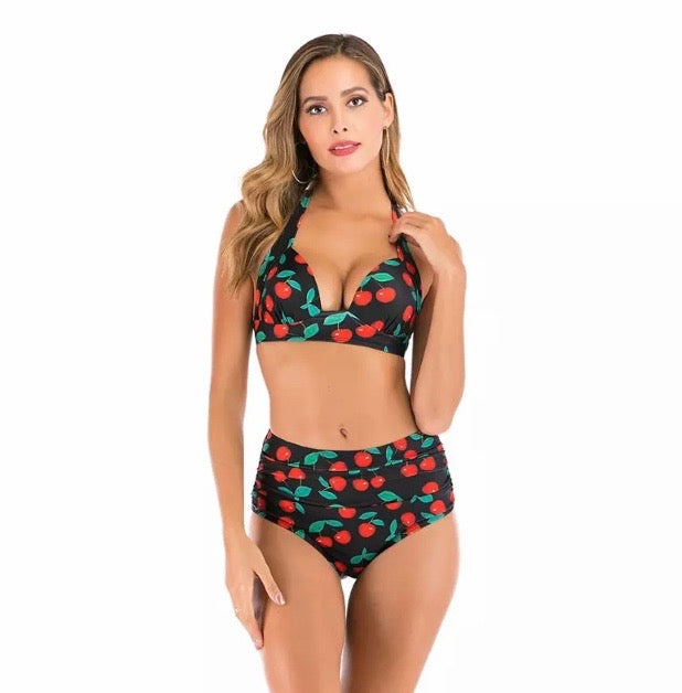 Bathers • High Waist Bikini • Large Cherry Print