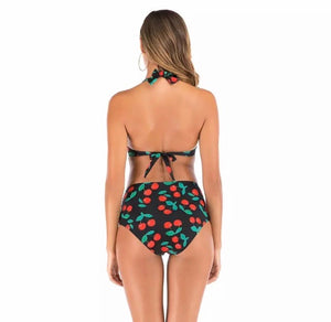 Bathers • High Waist Bikini • Large Cherry Print