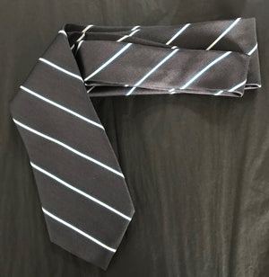 Tie • Grey with White and Green Stripes • Van Heusen