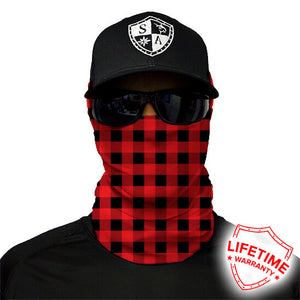 Face Shield Tubular Bandana • Lumberjack Red Plaid