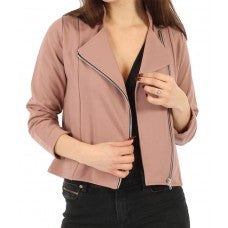 Crepe Biker Jacket • Rose