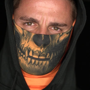 Face Shield Bandana • Tactical Orange Skull