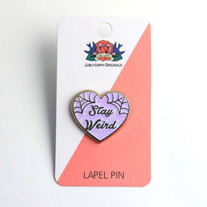 Jubly Umph Lapel Pin • Stay Weird PURPLE Glitter Heart