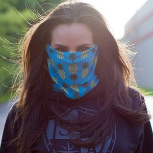 Face Shield Bandana • Pineapple Turquoise