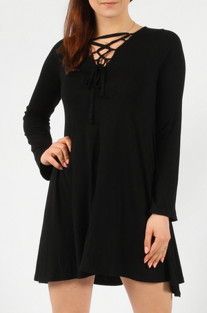 Lace Up Swing Dress Plus Size