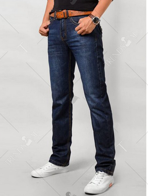 Men's Blue Jeans • Straight leg with Flap pocket