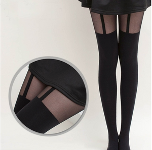 Pantyhose • Opaque Black with Lined Panel