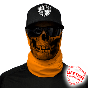 Face Shield/ Tubular Bandana • Tactical Orange Skull