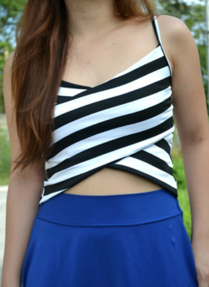 Womens Striped Crop Top