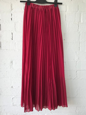 Womens Pleated Chiffon Maxi Skirt