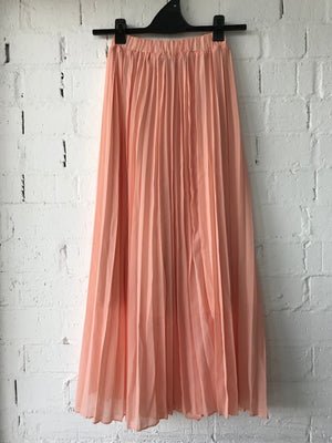 Womens Pleated Chiffon Maxi Skirt