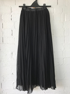 Womens Pleated Chiffon Maxi Skirt