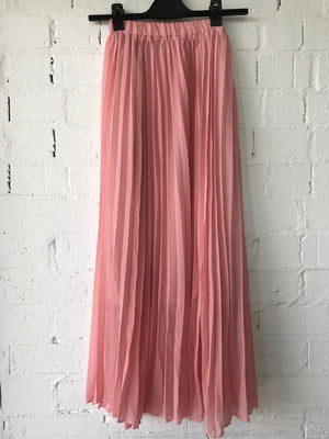 Womens Pleated Chiffon Maxi Skirt