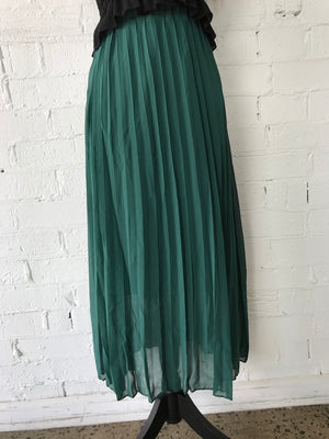 Womens Pleated Chiffon Maxi Skirt