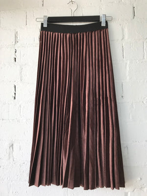 Womens Pleated Velveteen Skirt