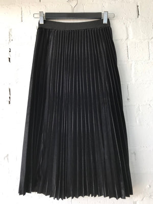 Womens Pleated Velveteen Skirt