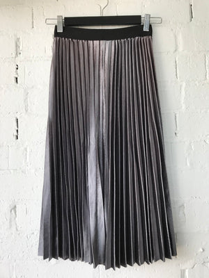 Womens Pleated Velveteen Skirt