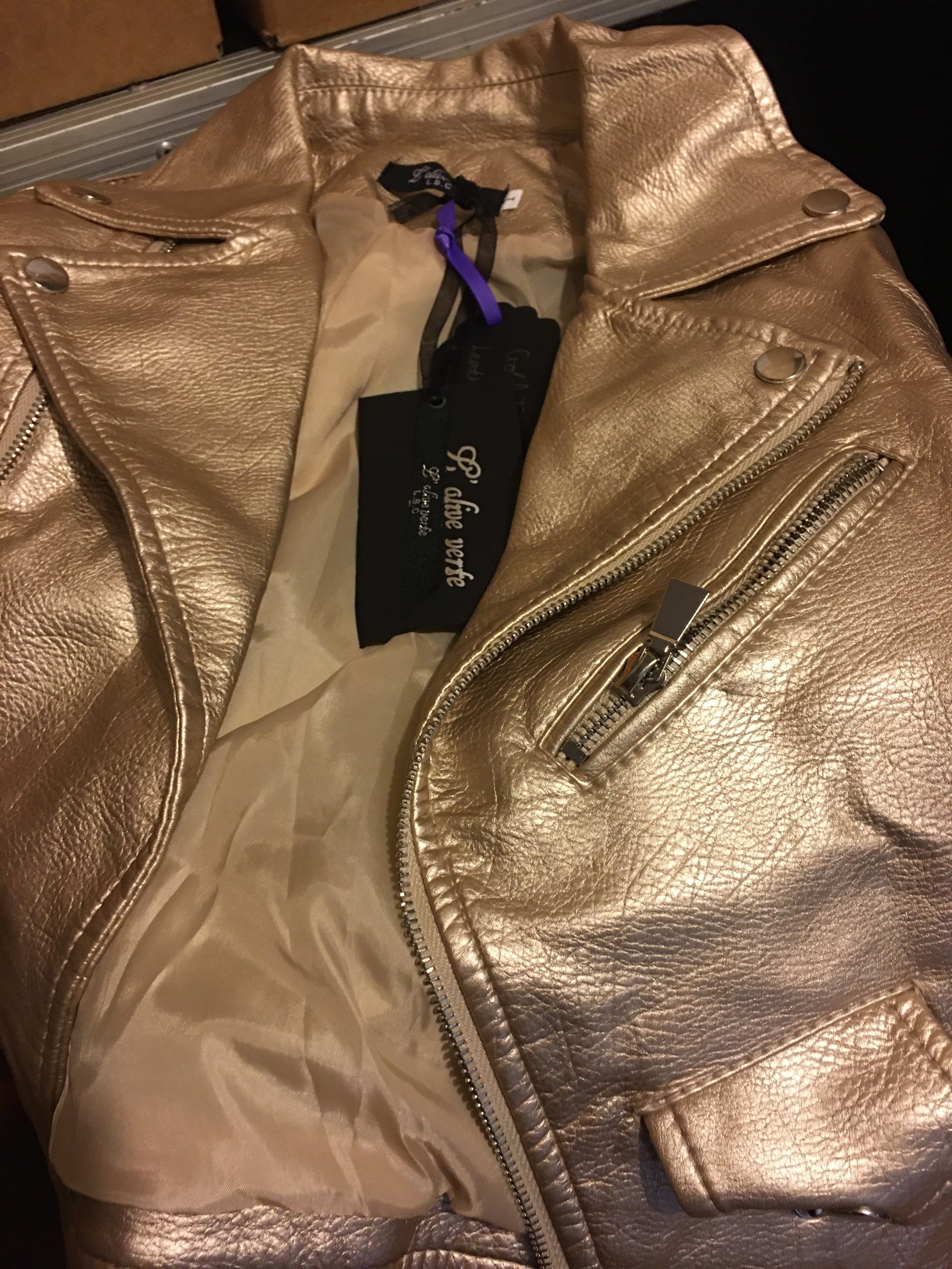 Gold Faux Leather Jacket