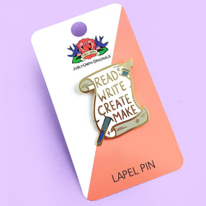 Jubly Umph Lapel Pin • Read Write Create Make